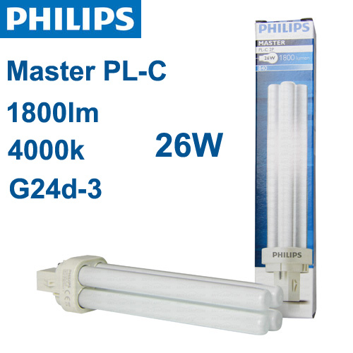 נורת פלורסנט Philips G24d-3 PL 26W 4K